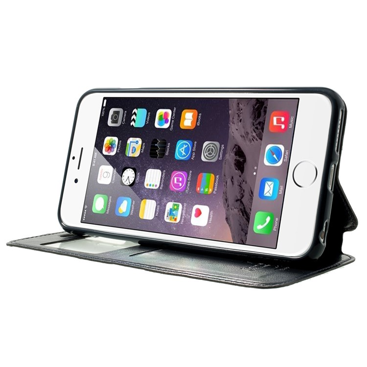 Roar Korea for iPhone 6 Plus / 6s Plus Noble View Window Leather Case w/ Stand - Deep Blue-3
