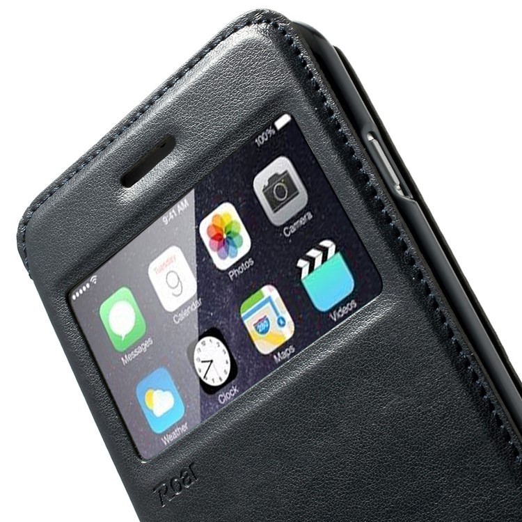 Roar Korea for iPhone 6 Plus / 6s Plus Noble View Window Leather Case w/ Stand - Deep Blue-8