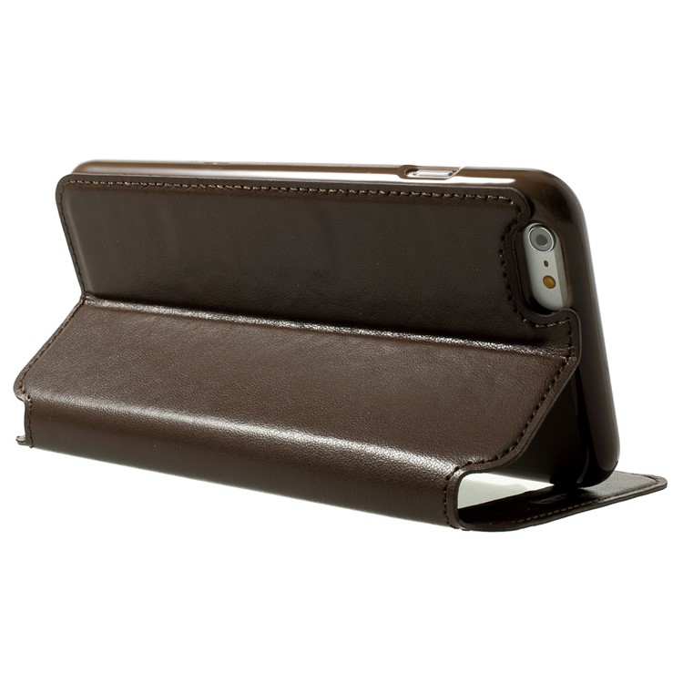 Roar Korea for iPhone 6 Plus / 6s Plus Noble View Window Leather Shell w/ Stand - Coffee-4