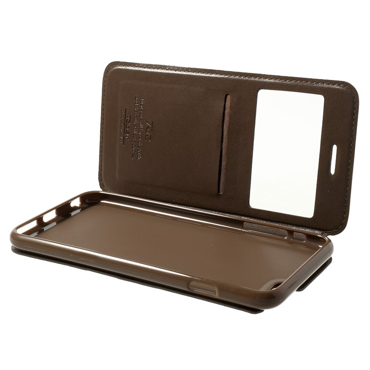 Roar Korea for iPhone 6 Plus / 6s Plus Noble View Window Leather Shell w/ Stand - Coffee-6