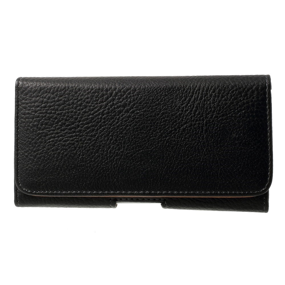 Black for Samsung Galaxy Note 8 / iPhone 8 Plus / 7 Plus Leather Holster Pouch Litchi Texture, Size: 15.8 x 8.5 x 1.8cm-1