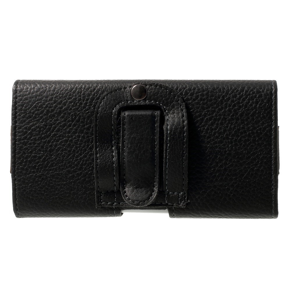 Black for Samsung Galaxy Note 8 / iPhone 8 Plus / 7 Plus Leather Holster Pouch Litchi Texture, Size: 15.8 x 8.5 x 1.8cm-2