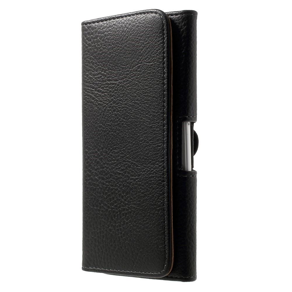Black for Samsung Galaxy Note 8 / iPhone 8 Plus / 7 Plus Leather Holster Pouch Litchi Texture, Size: 15.8 x 8.5 x 1.8cm-3