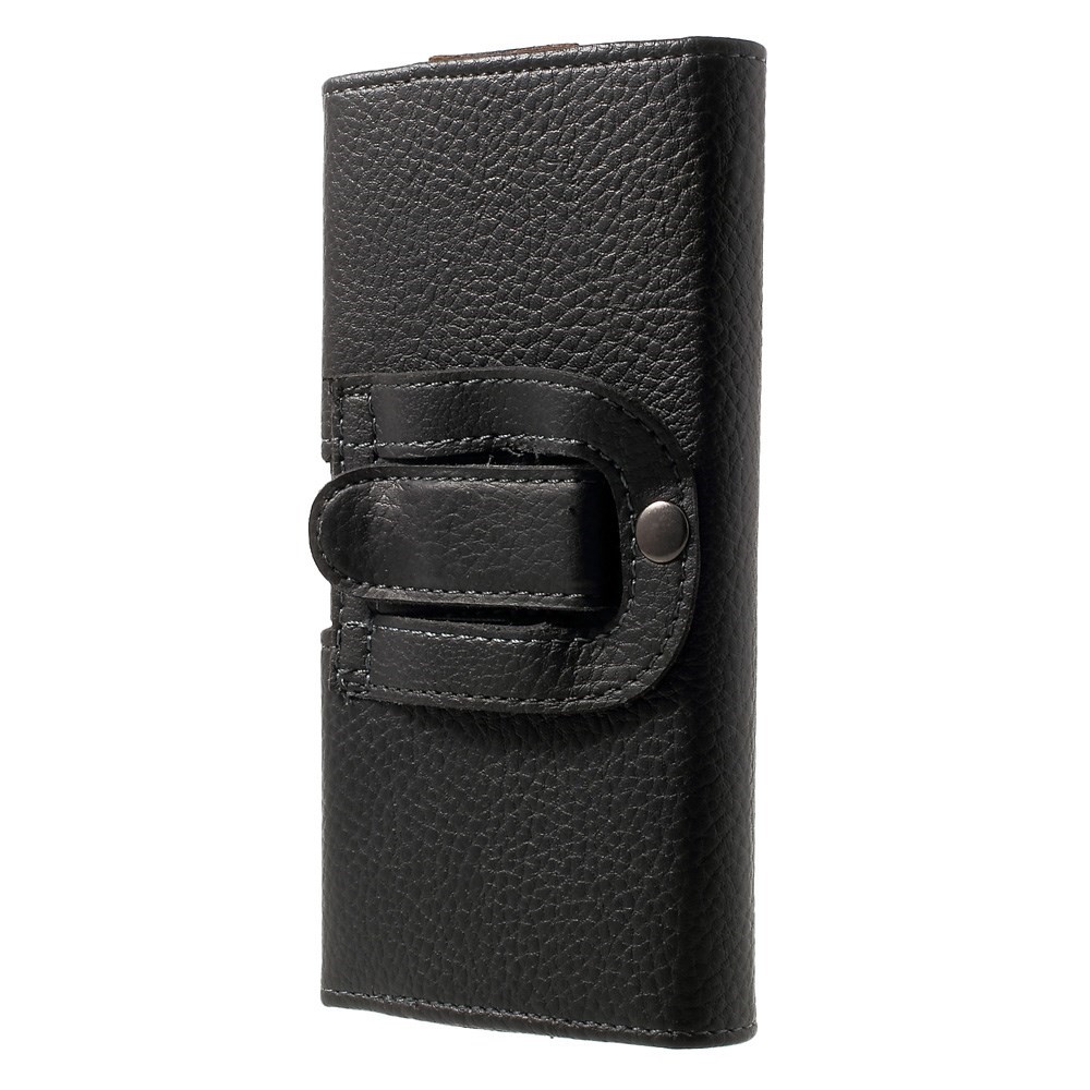 Black for Samsung Galaxy Note 8 / iPhone 8 Plus / 7 Plus Leather Holster Pouch Litchi Texture, Size: 15.8 x 8.5 x 1.8cm-4