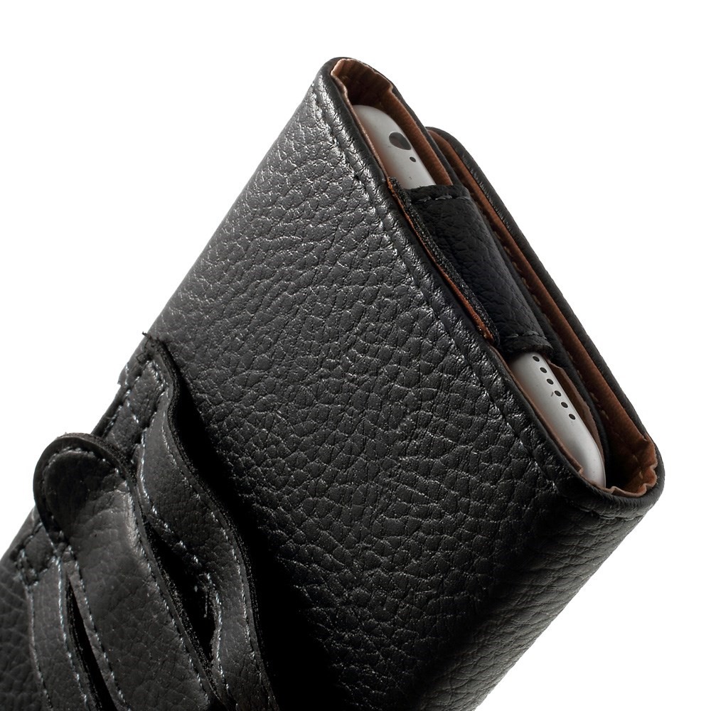 Black for Samsung Galaxy Note 8 / iPhone 8 Plus / 7 Plus Leather Holster Pouch Litchi Texture, Size: 15.8 x 8.5 x 1.8cm-9