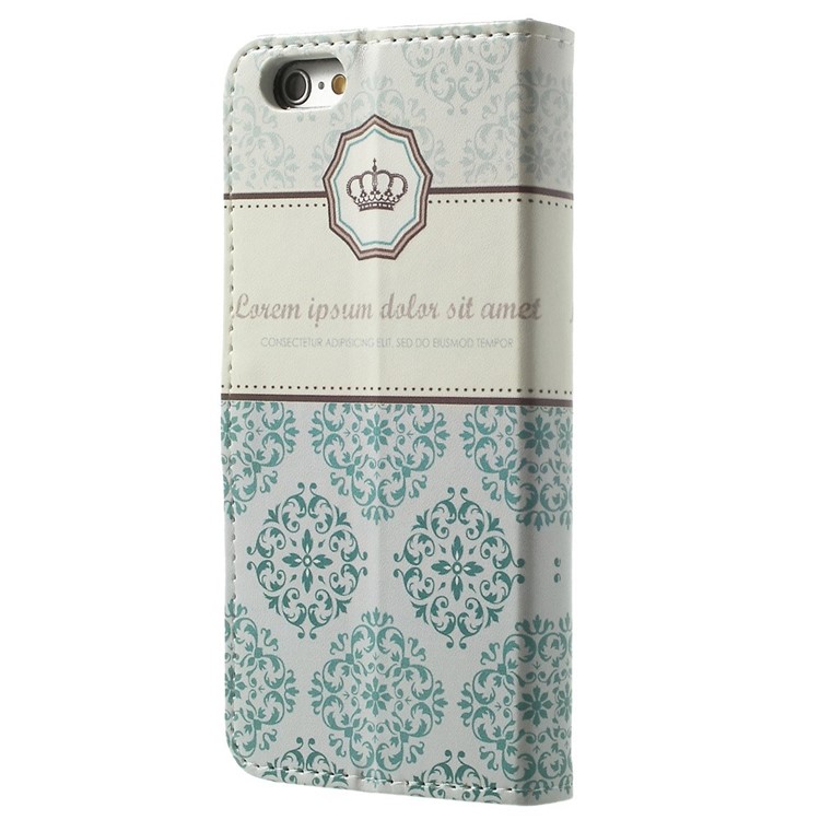 Crown & Moroccan Pattern Wallet Stand Leather Protective Case for iPhone 6 / 6s-2
