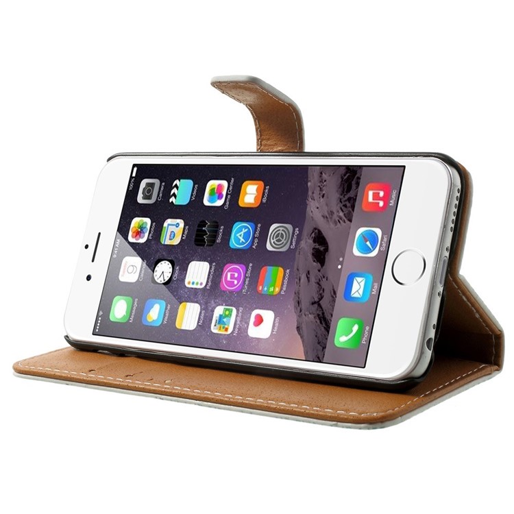 Crown & Moroccan Pattern Wallet Stand Leather Protective Case for iPhone 6 / 6s-3