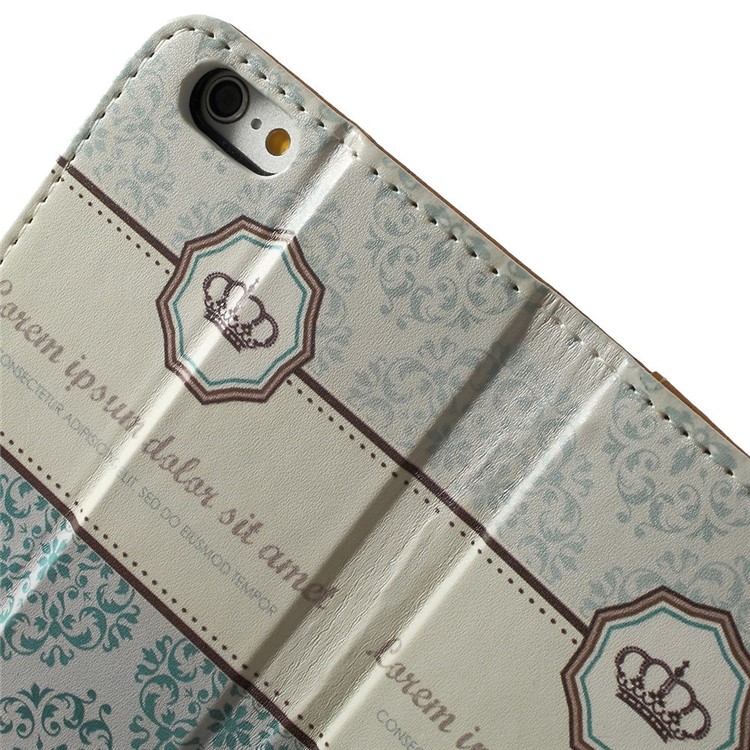 Crown & Moroccan Pattern Wallet Stand Leather Protective Case for iPhone 6 / 6s-8