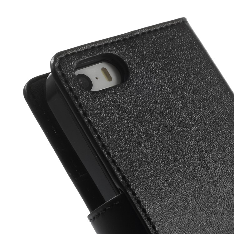 MERCURY Goospery Sonata Diary Leather Magnetic Case w/ Stand for iPhone SE 5s 5 - Black-10
