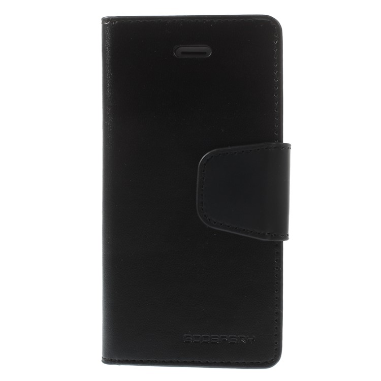 MERCURY Goospery Sonata Diary Leather Magnetic Case w/ Stand for iPhone SE 5s 5 - Black-3