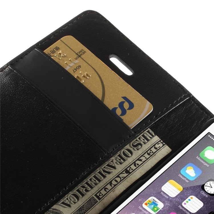MERCURY Goospery Sonata Diary Leather Magnetic Case w/ Stand for iPhone SE 5s 5 - Black-8