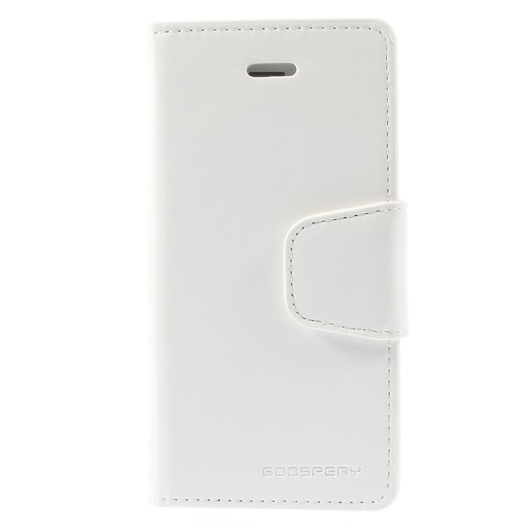 MERCURY Goospery Sonata Diary Leather Magnetic Cover w/ Stand for iPhone SE 5s 5 - White-3