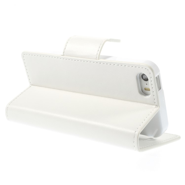 MERCURY Goospery Sonata Diary Leather Magnetic Cover w/ Stand for iPhone SE 5s 5 - White-5