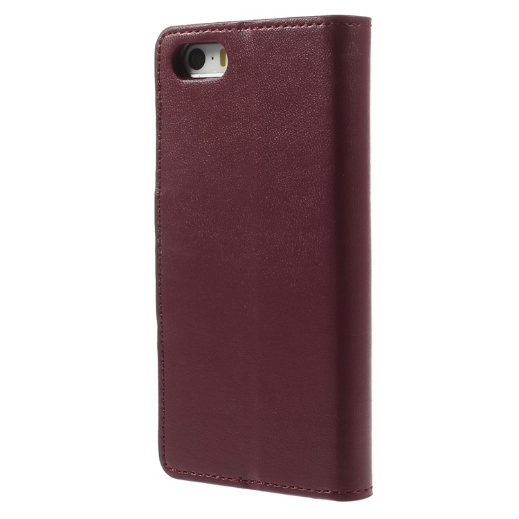 MERCURY Goospery Sonata Diary Wallet Leather Stand Case for iPhone SE 5s 5 - Wine Red-2