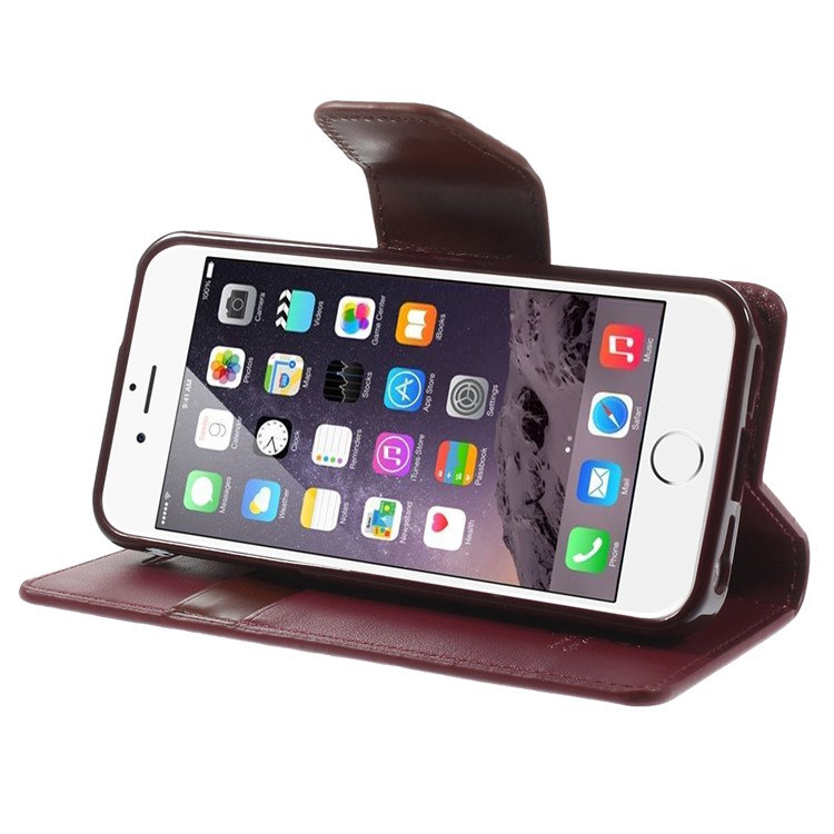 MERCURY Goospery Sonata Diary Wallet Leather Stand Case for iPhone SE 5s 5 - Wine Red-4
