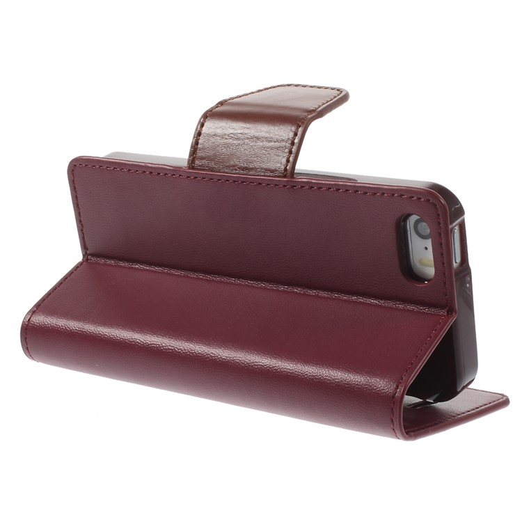 MERCURY Goospery Sonata Diary Wallet Leather Stand Case for iPhone SE 5s 5 - Wine Red-5