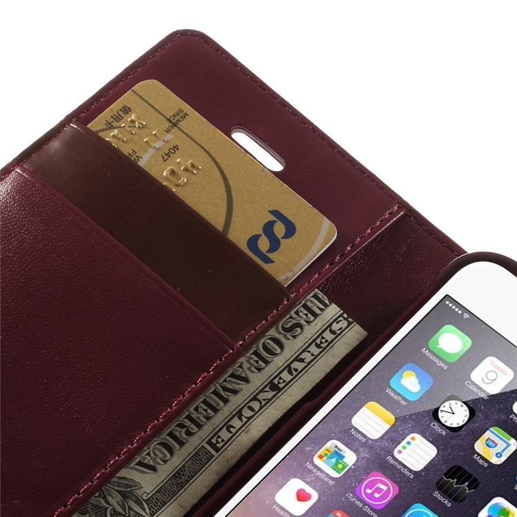 MERCURY Goospery Sonata Diary Wallet Leather Stand Case for iPhone SE 5s 5 - Wine Red-7