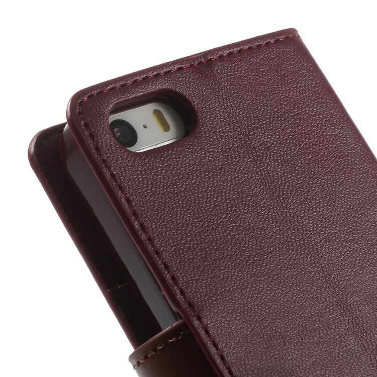 MERCURY Goospery Sonata Diary Wallet Leather Stand Case for iPhone SE 5s 5 - Wine Red-9