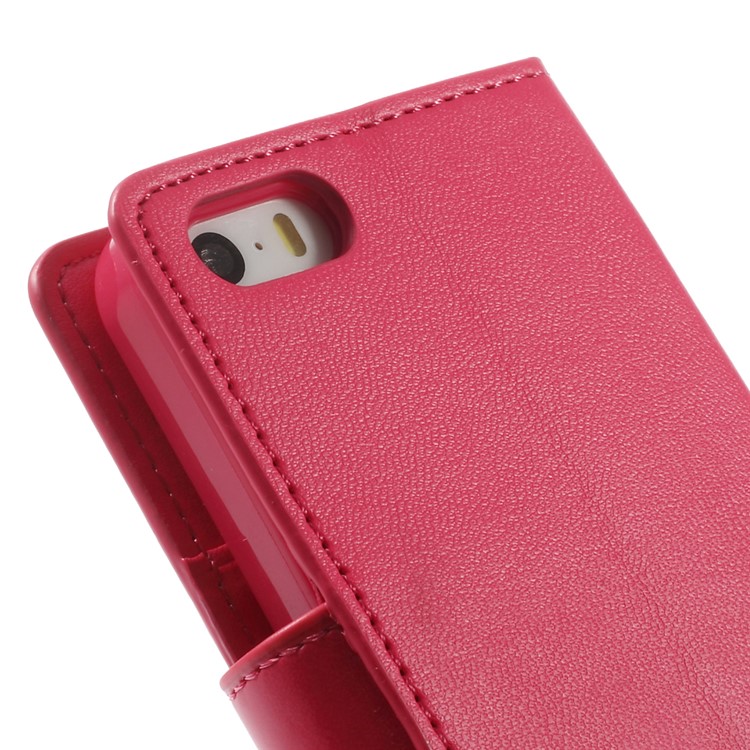 MERCURY Goospery Sonata Diary Leather Stand Case w/ Card Slots for iPhone SE 5s 5 - Rose-10