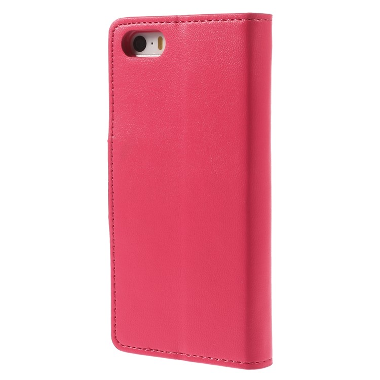 MERCURY Goospery Sonata Diary Leather Stand Case w/ Card Slots for iPhone SE 5s 5 - Rose-2