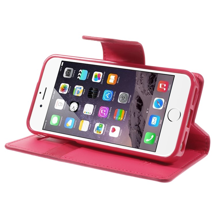 MERCURY Goospery Sonata Diary Leather Stand Case w/ Card Slots for iPhone SE 5s 5 - Rose-4