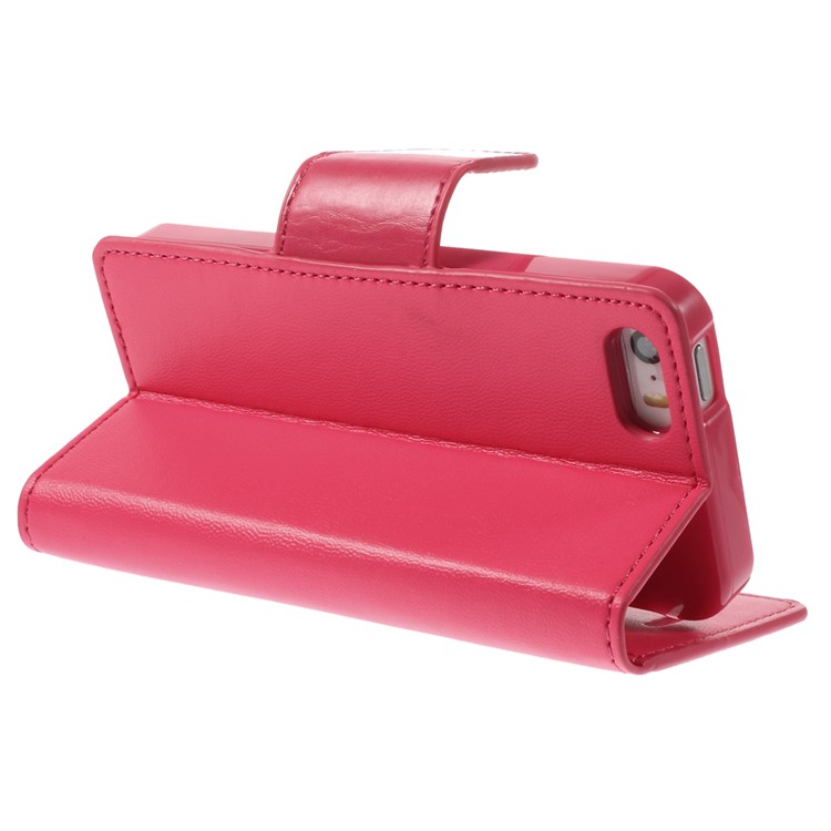 MERCURY Goospery Sonata Diary Leather Stand Case w/ Card Slots for iPhone SE 5s 5 - Rose-5