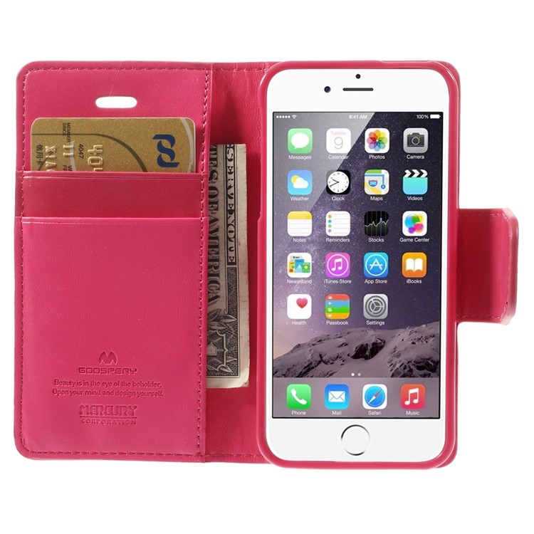 MERCURY Goospery Sonata Diary Leather Stand Case w/ Card Slots for iPhone SE 5s 5 - Rose-6