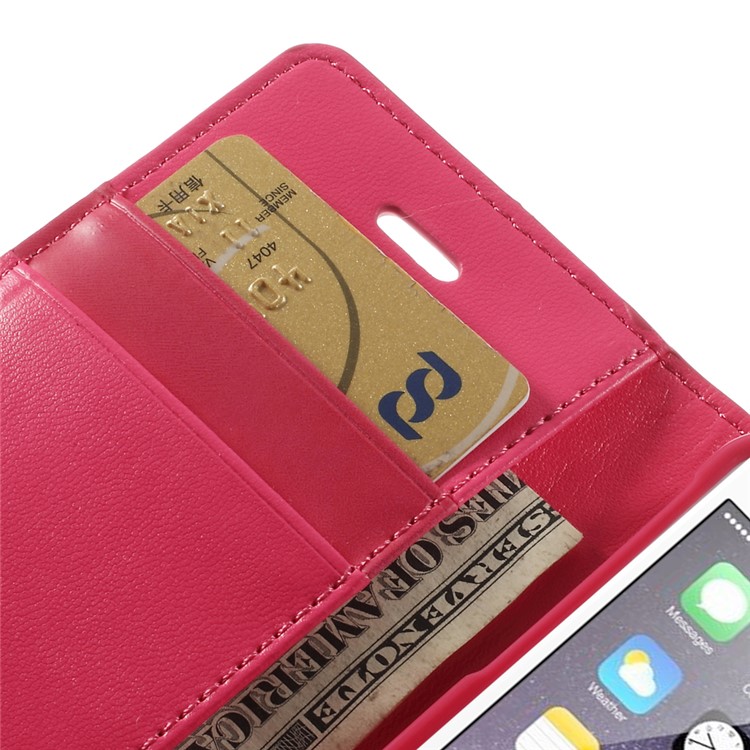 MERCURY Goospery Sonata Diary Leather Stand Case w/ Card Slots for iPhone SE 5s 5 - Rose-8