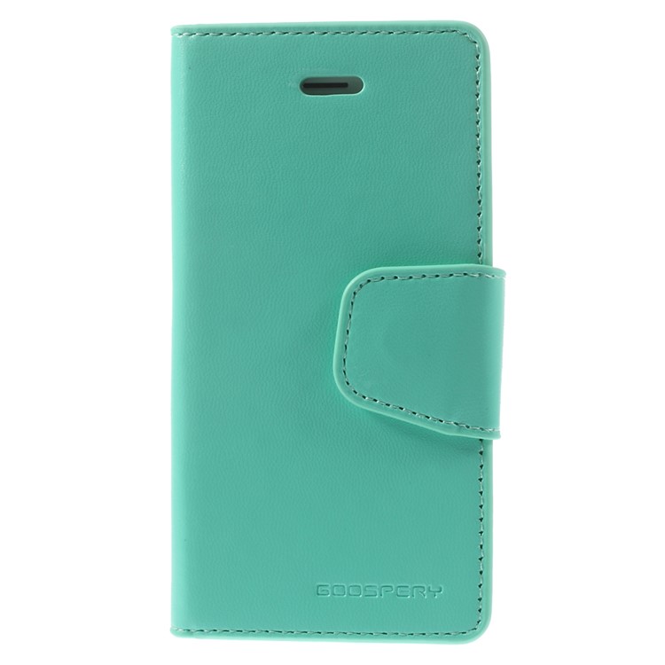 MERCURY Goospery Sonata Diary Leather Stand Cover w/ Card Slots for iPhone SE 5s 5 - Cyan-3