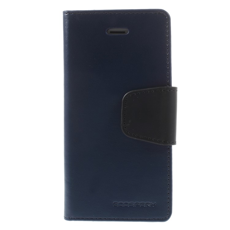 MERCURY Goospery Sonata Diary Leather Magnetic Cover w/ Stand for iPhone SE 5s 5 - Dark Blue-3