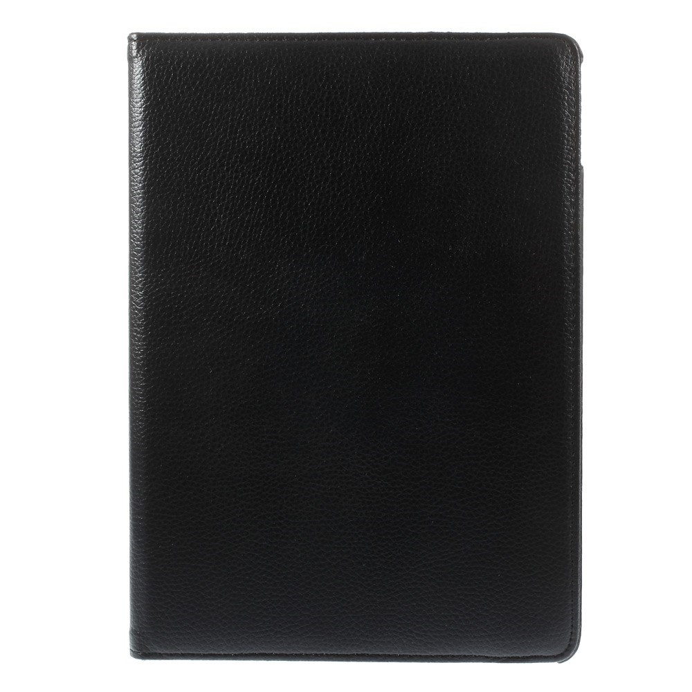 Litchi Grein Leather Case 360 ​​grau Stand Rotativo Fechamento de Pulseira Elástica Multicolorida Para Ipad Air 2 - Preto