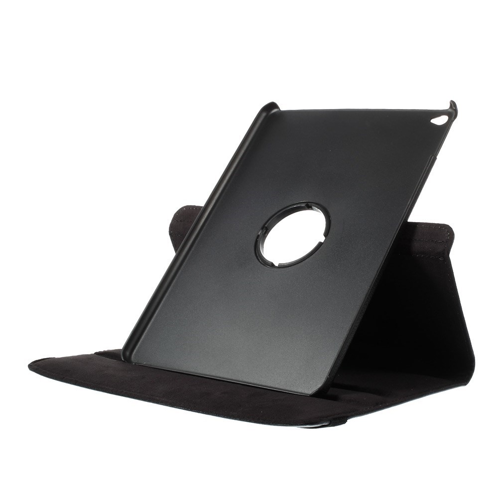 Étui en Cuir à Grains Litchi 360 Degrés Rotary Stand Multi-couleur Solte Élastique Fermeture Pour Ipad Air 2 - le Noir