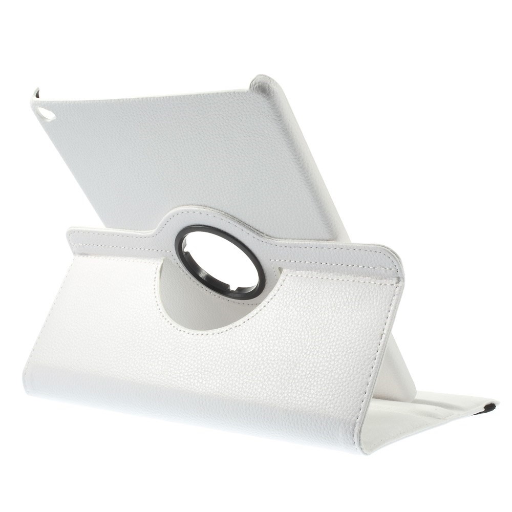 Custodia in Pelle Litchi Custodia a 360 Gradi Rotary Chiusa Della Cintura Elastica Multinolo Per Ipad Air 2 - Bianca