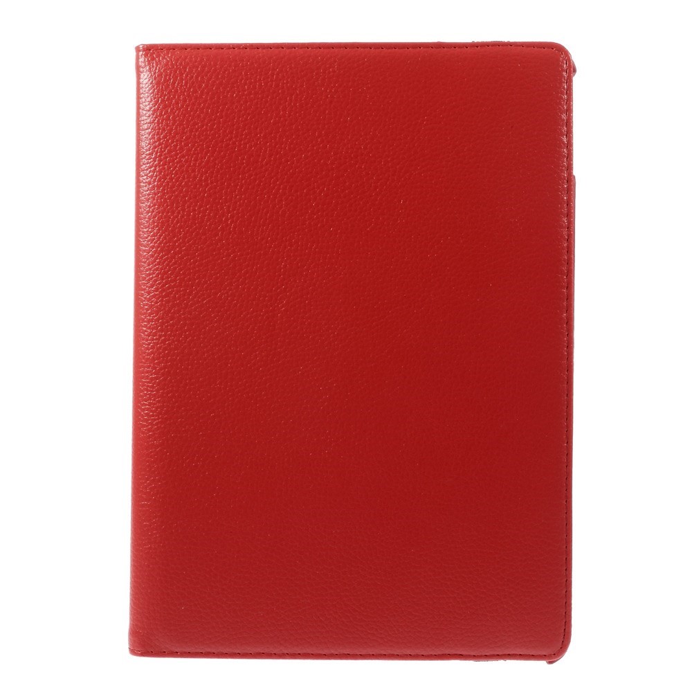 Case de Cuero de Grano Litchi 360 Grados Soporte Giratorio de Multicolor Cierre de Correa Elástica Para Ipad Air 2 - Rojo