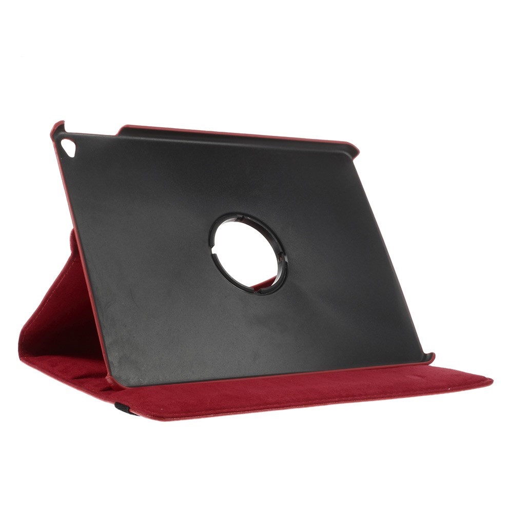 Étui en Cuir à Grains Litchi 360 Degrés Rotary Stand Multi-couleur Solte Élastique Fermeture Pour Ipad Air 2 - Rouge