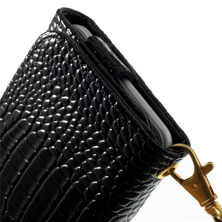 Crocodile Texture Leather Flip Purse Case for iPhone 7 Plus/ 6 Plus / 6s Plus, Size: 160 x 78mm - Black-10