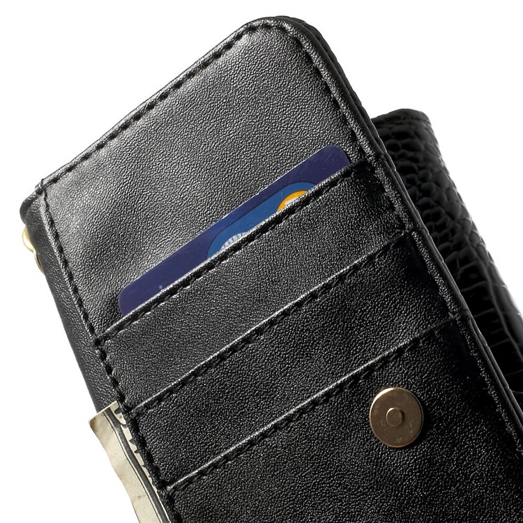 Crocodile Texture Leather Flip Purse Case for iPhone 7 Plus/ 6 Plus / 6s Plus, Size: 160 x 78mm - Black-12