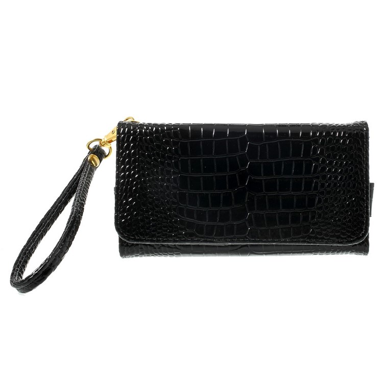 Crocodile Texture Leather Flip Purse Case for iPhone 7 Plus/ 6 Plus / 6s Plus, Size: 160 x 78mm - Black-2