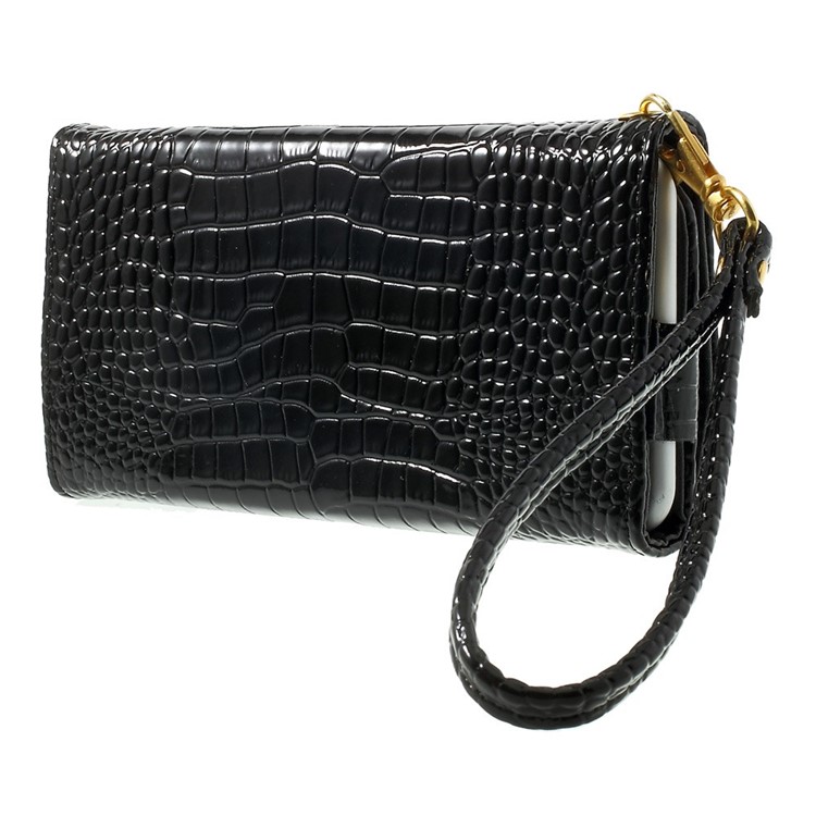 Crocodile Texture Leather Flip Purse Case for iPhone 7 Plus/ 6 Plus / 6s Plus, Size: 160 x 78mm - Black-3