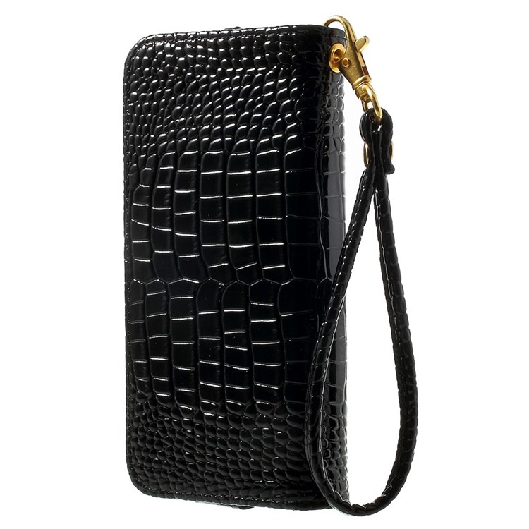 Crocodile Texture Leather Flip Purse Case for iPhone 7 Plus/ 6 Plus / 6s Plus, Size: 160 x 78mm - Black-4