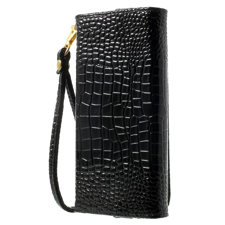 Crocodile Texture Leather Flip Purse Case for iPhone 7 Plus/ 6 Plus / 6s Plus, Size: 160 x 78mm - Black-5