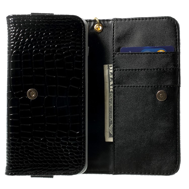 Crocodile Texture Leather Flip Purse Case for iPhone 7 Plus/ 6 Plus / 6s Plus, Size: 160 x 78mm - Black-7