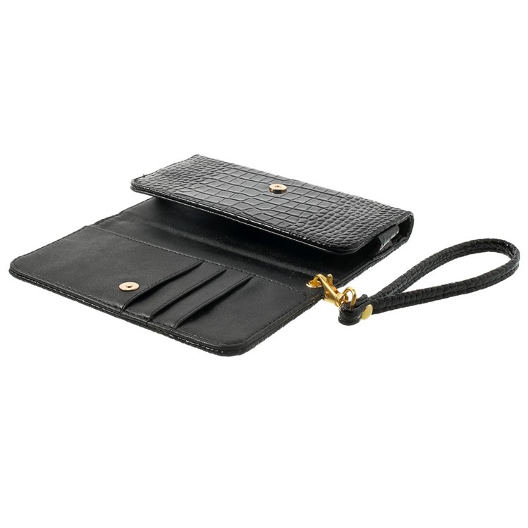 Crocodile Texture Leather Flip Purse Case for iPhone 7 Plus/ 6 Plus / 6s Plus, Size: 160 x 78mm - Black-8