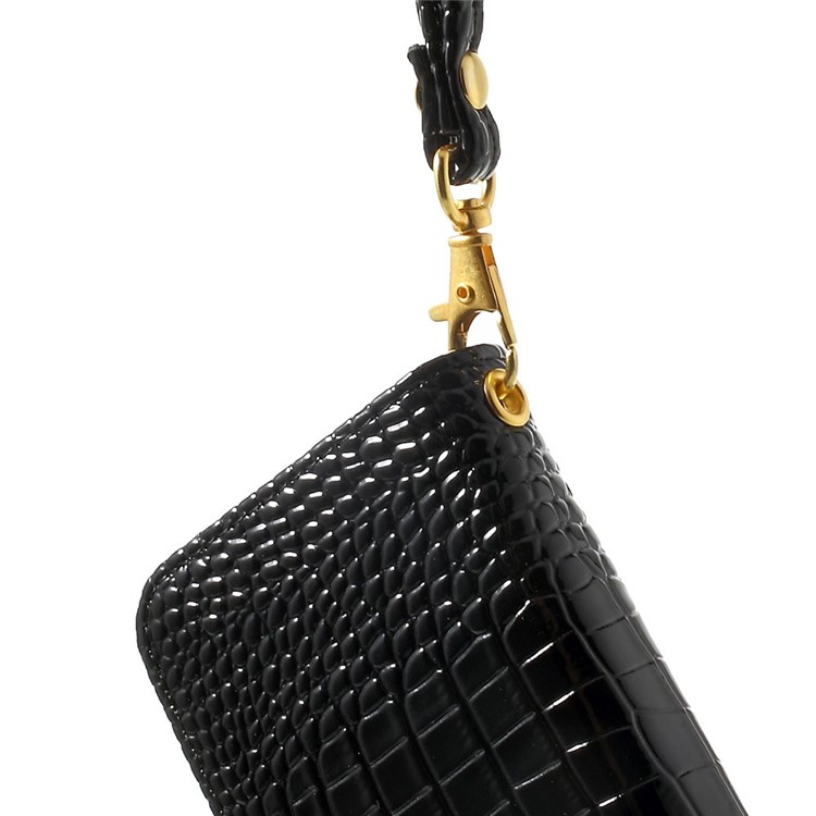Crocodile Texture Leather Flip Purse Case for iPhone 7 Plus/ 6 Plus / 6s Plus, Size: 160 x 78mm - Black-9