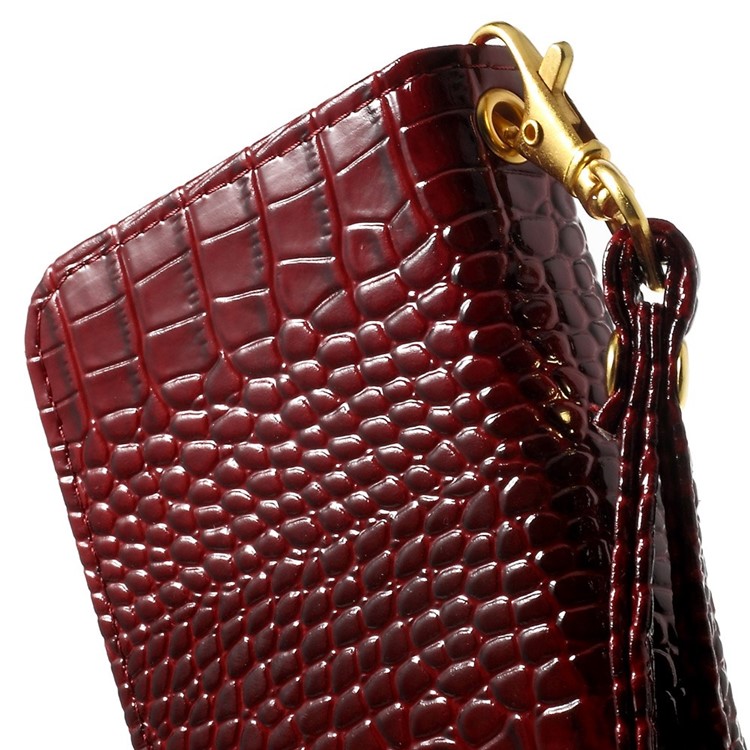 Crocodile Texture Leather Wallet Pouch Cover for iPhone 7 Plus/ 6 Plus / 6s Plus, Size: 160 x 78mm - Red-11