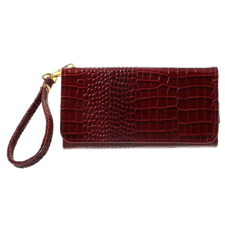 Crocodile Texture Leather Wallet Pouch Cover for iPhone 7 Plus/ 6 Plus / 6s Plus, Size: 160 x 78mm - Red-2