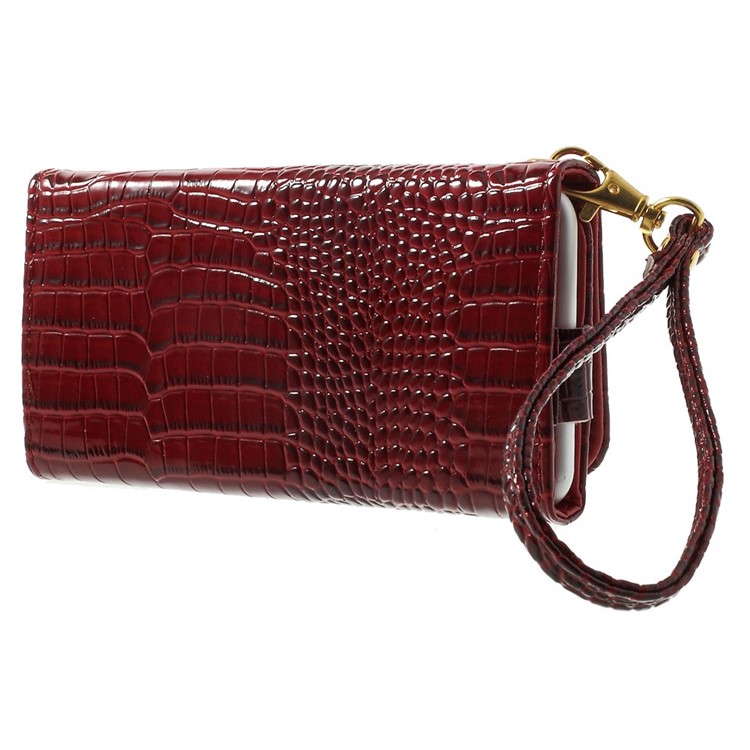 Crocodile Texture Leather Wallet Pouch Cover for iPhone 7 Plus/ 6 Plus / 6s Plus, Size: 160 x 78mm - Red-3