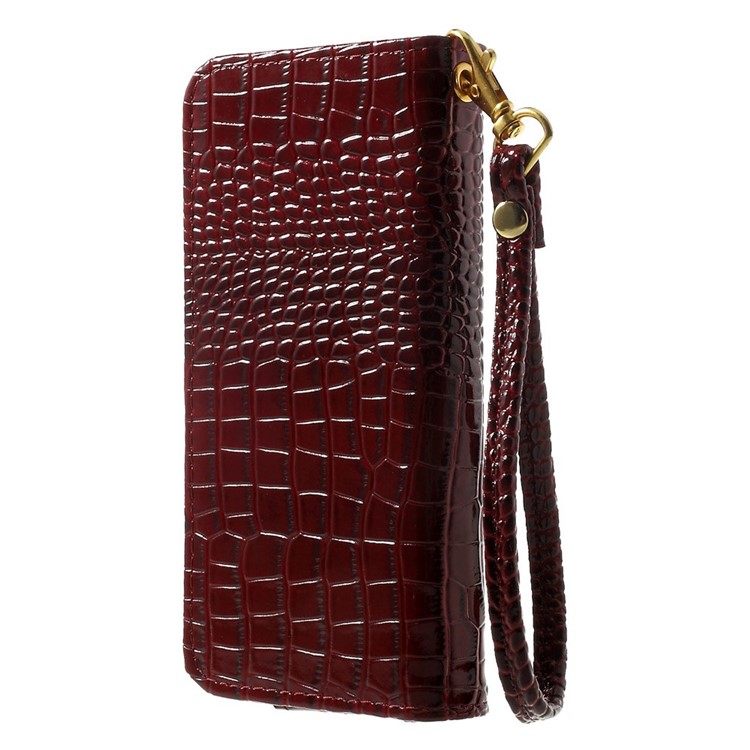 Crocodile Texture Leather Wallet Pouch Cover for iPhone 7 Plus/ 6 Plus / 6s Plus, Size: 160 x 78mm - Red-5