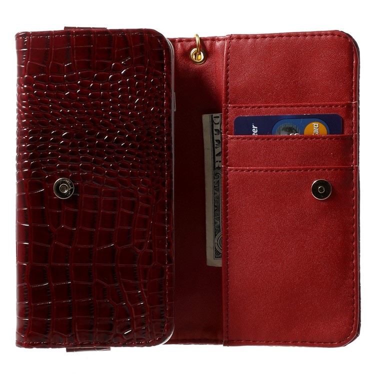 Crocodile Texture Leather Wallet Pouch Cover for iPhone 7 Plus/ 6 Plus / 6s Plus, Size: 160 x 78mm - Red-7