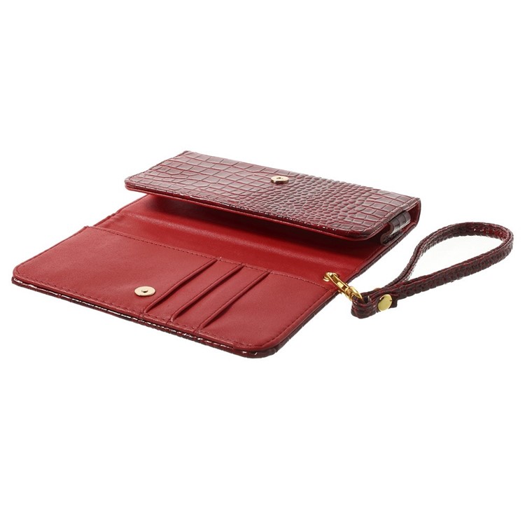 Crocodile Texture Leather Wallet Pouch Cover for iPhone 7 Plus/ 6 Plus / 6s Plus, Size: 160 x 78mm - Red-8